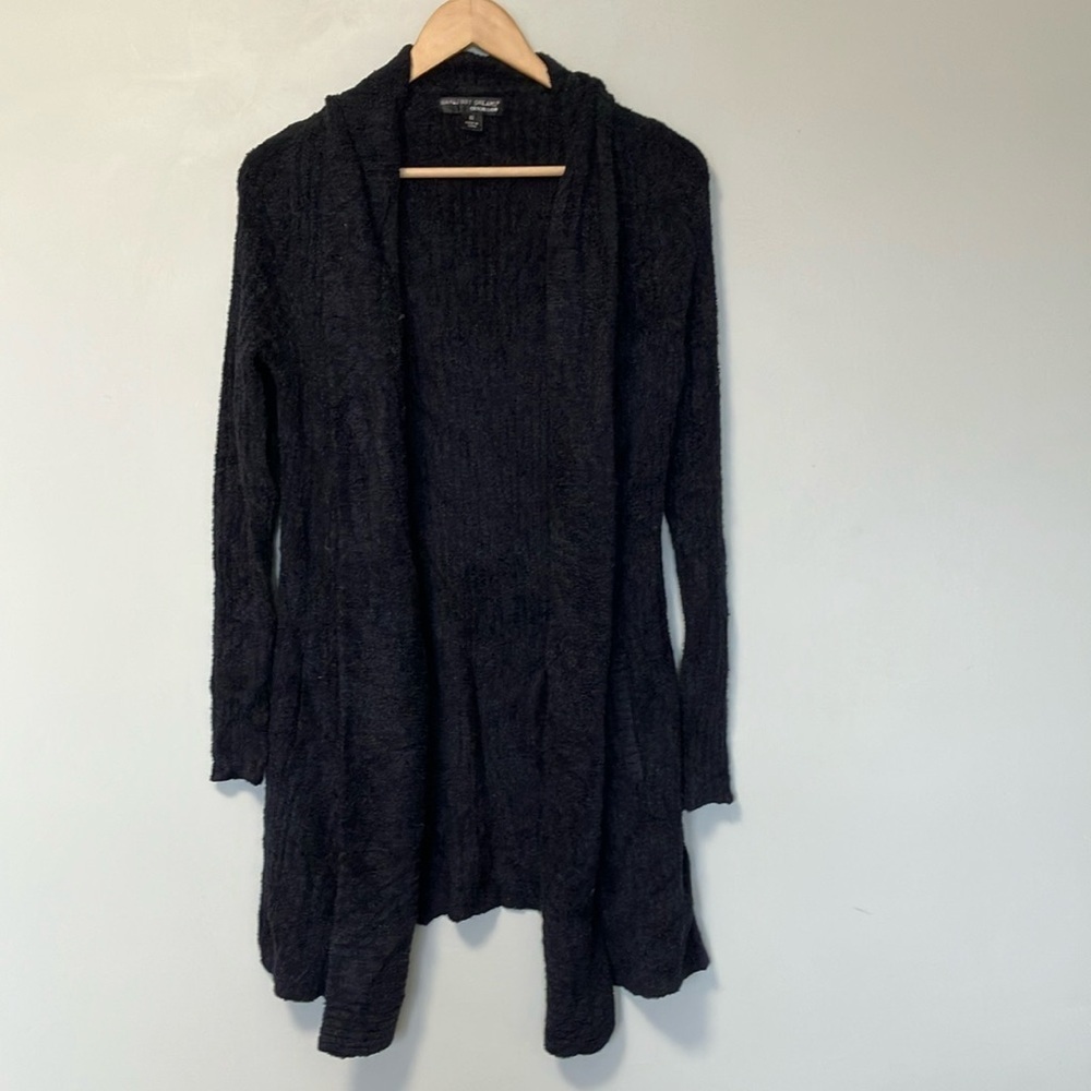 Barefoot Dreams cozychic lite Black ribbed Cardigan Sweater Long Open-Front